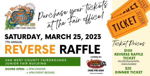 7th Annual Reverse Raffle Announced - Van Wert County Fair