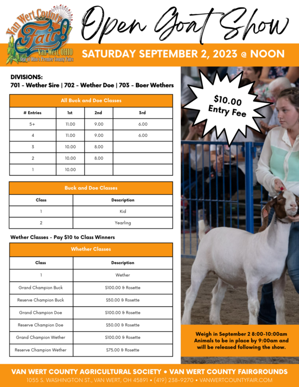 Event Forms and Information Van Wert County Fair